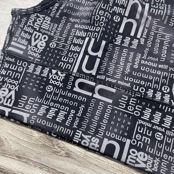 Lululemon Athletic Power Pivot Everlux Tank Top Motif Ombre Black NWT Size 6 - Picture 4 of 7